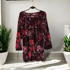 Roz & Ali Purple Floral Print Top
